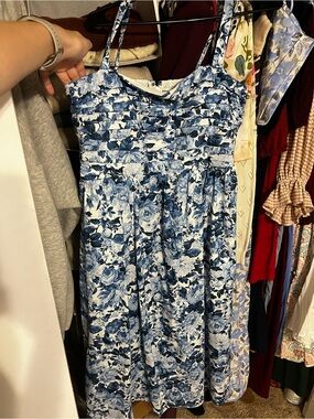 Abercrombie Blue and White Floral Sundress